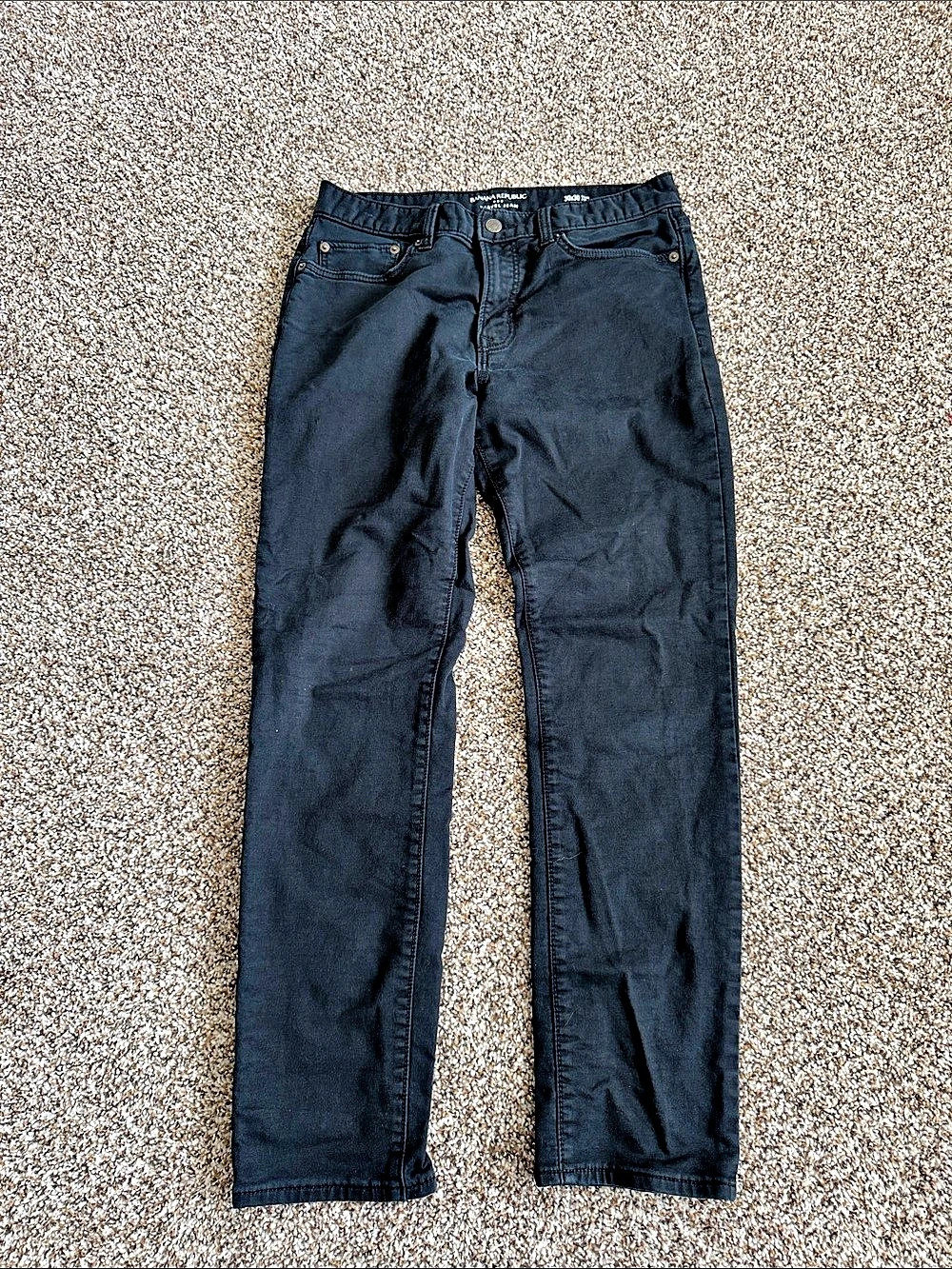 Banana Republic Travel Jean Slim Fit Straight Leg Jeans Waist 30x30 in Black